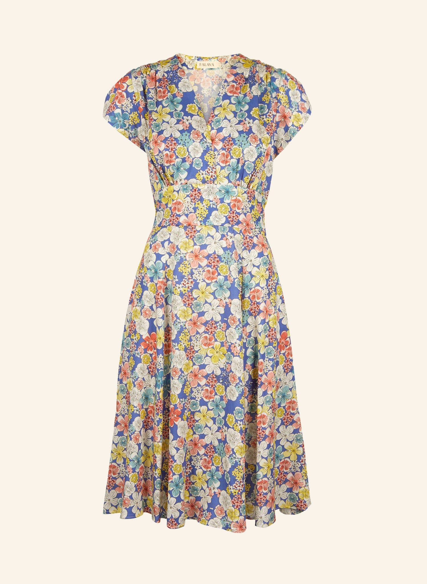 Palava RIta Blue Hibiscus dress made from Tencel