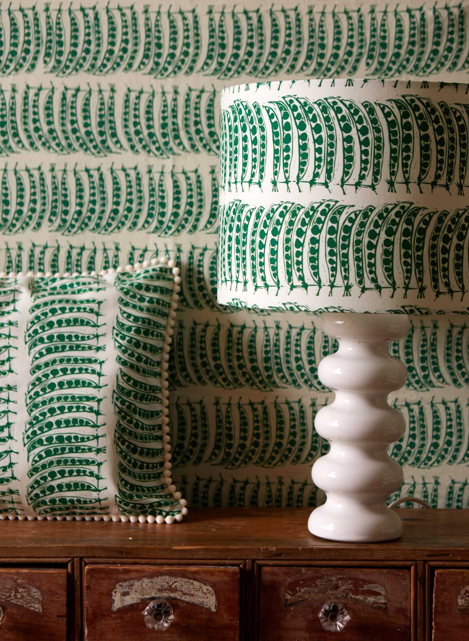 Small Cushion Cover - Green Peas