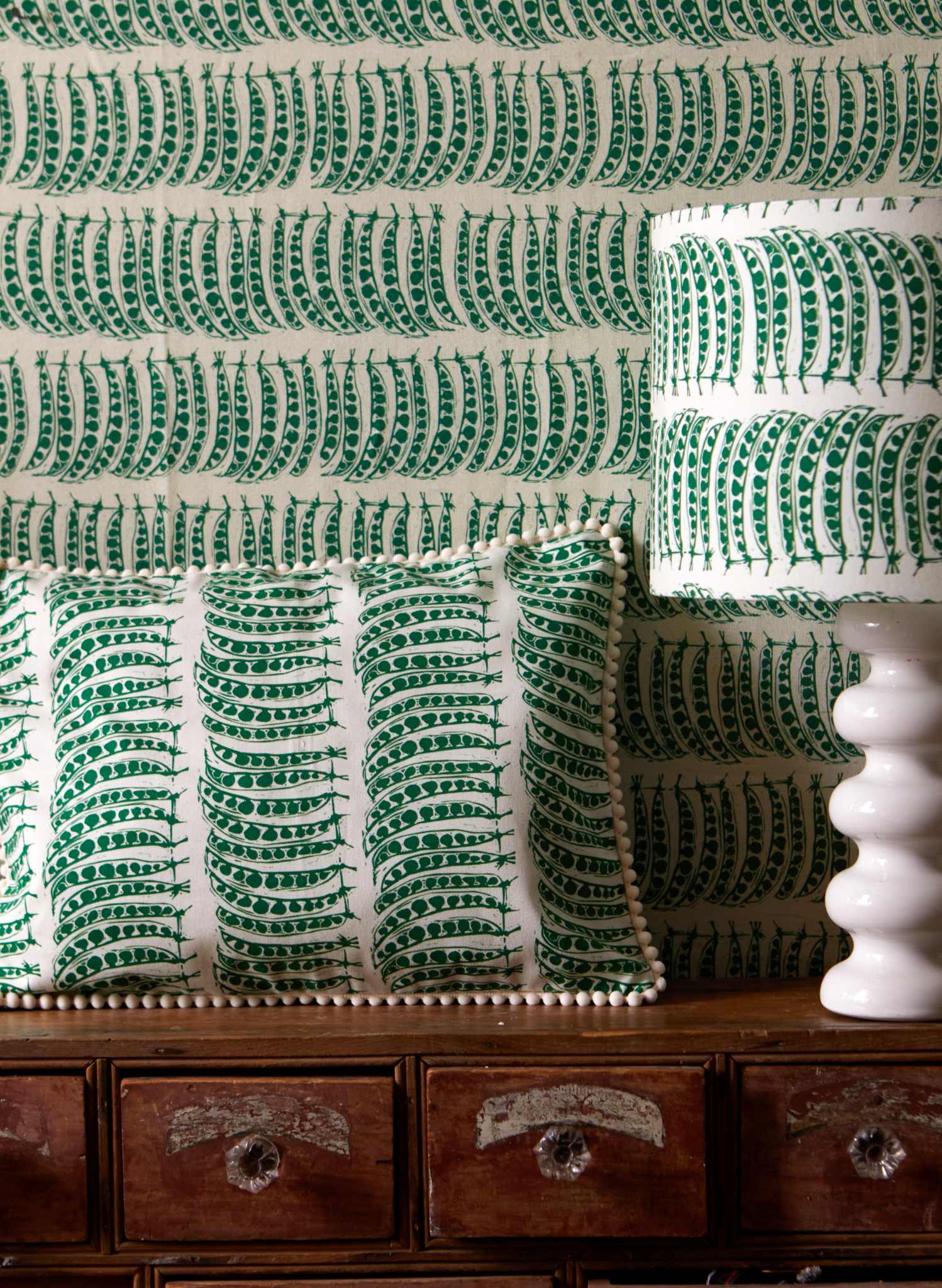 Small Cushion Cover - Green Peas
