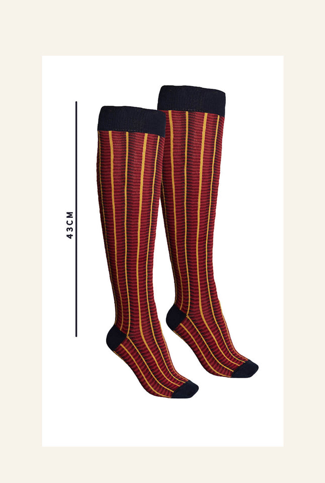 Knee High Socks - Crimson Barbican