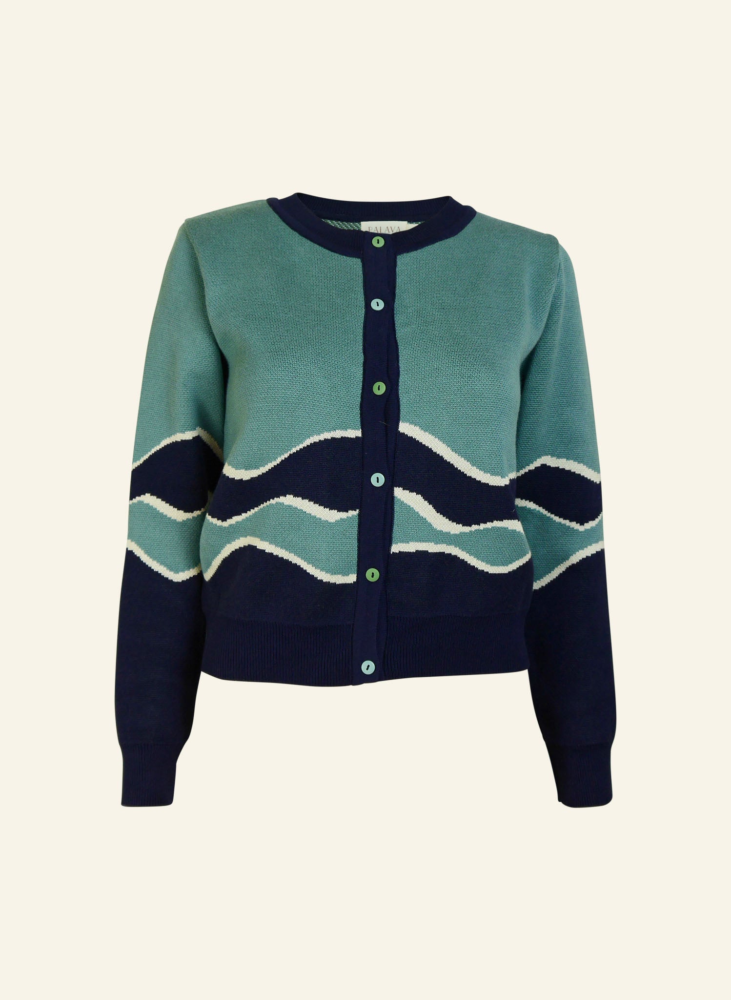 Vera - Blue Otter Jacquard Cardigan