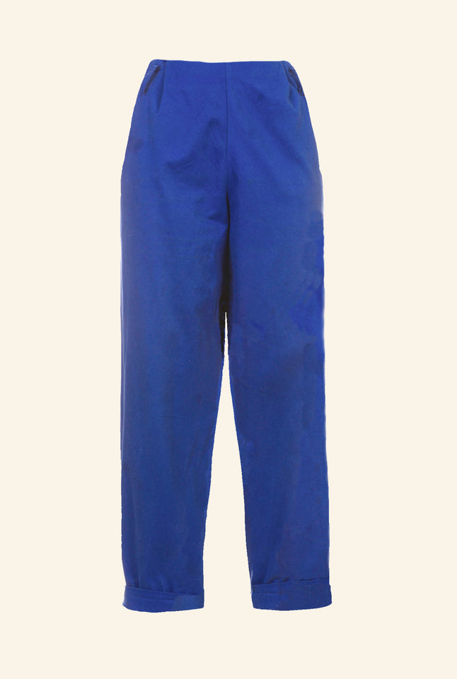 Wilma - Blue Cotton Trousers