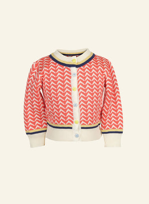 Children's Coral Cardigan with Arrows Print | 100% Cotton | Palava