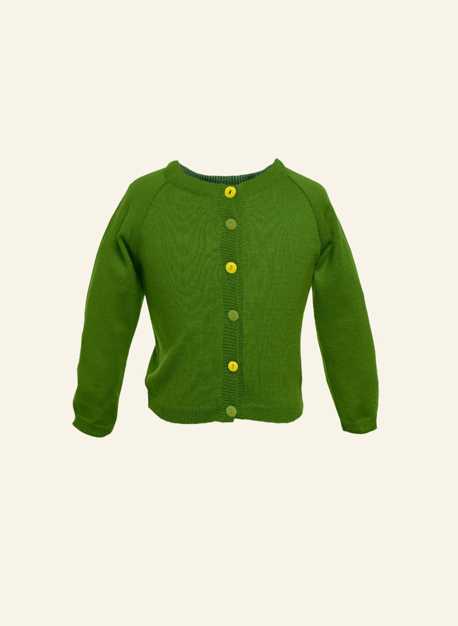 Children's Classic Knit Cardigan - Green | 100% Cotton