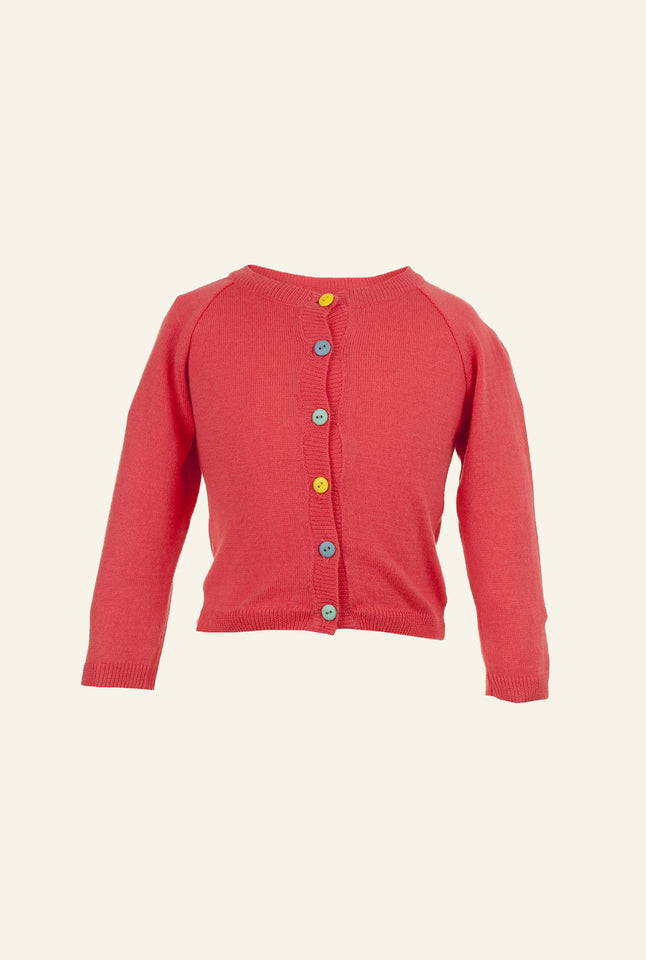 Children's Classic Cardigan - Raspberry