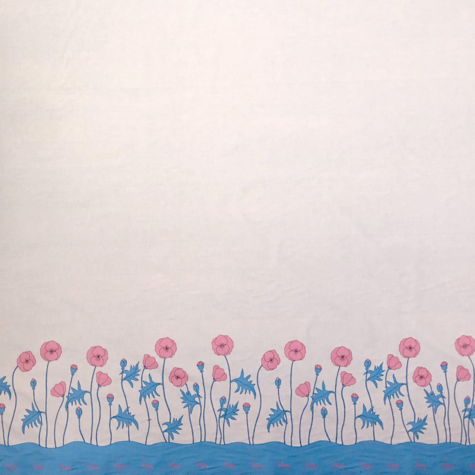 Remnant 90cm  - Pink Poppy cotton fabric