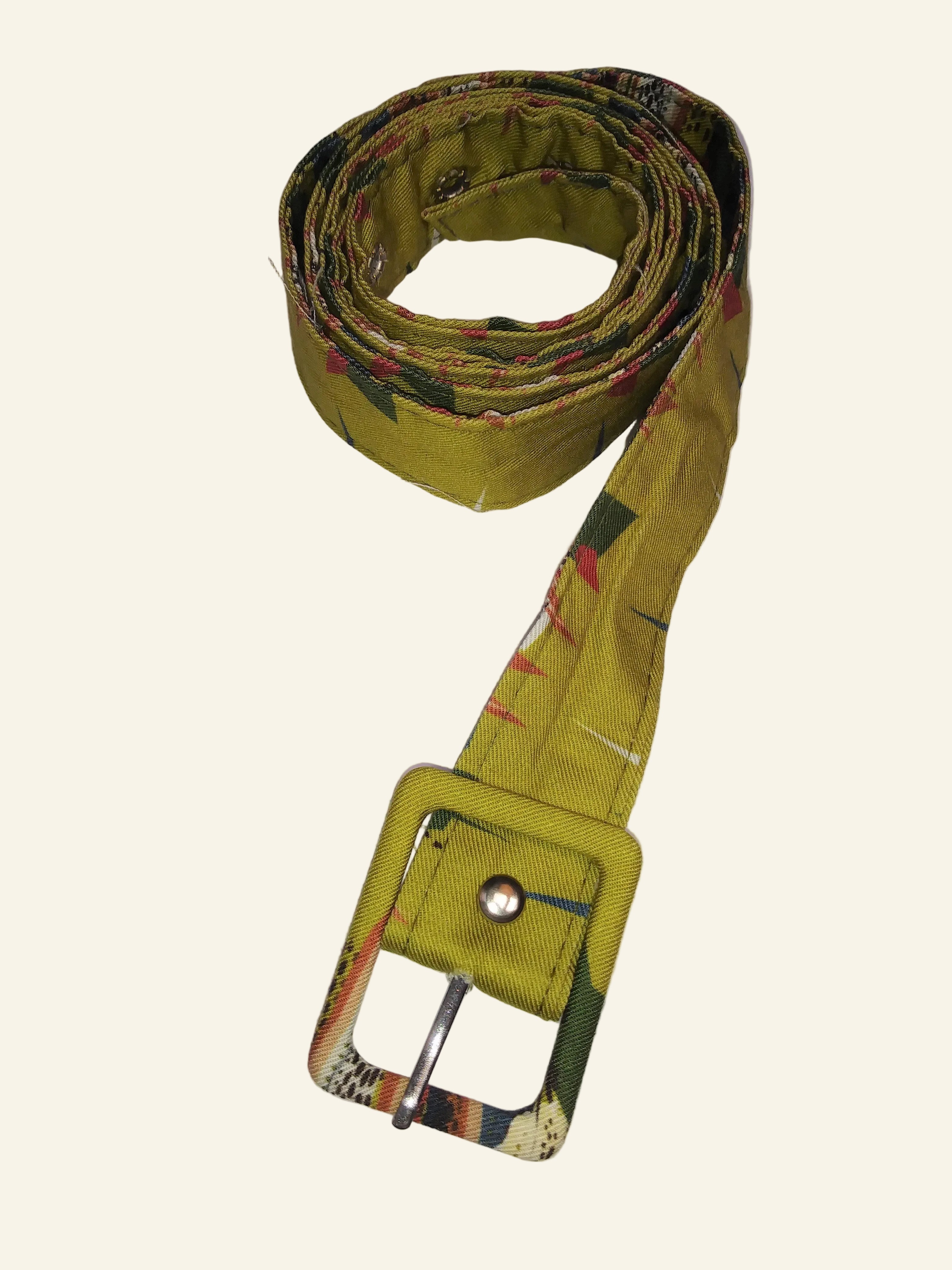 Archive Sale - Buckle belt - Mustard Mid Century Feather
