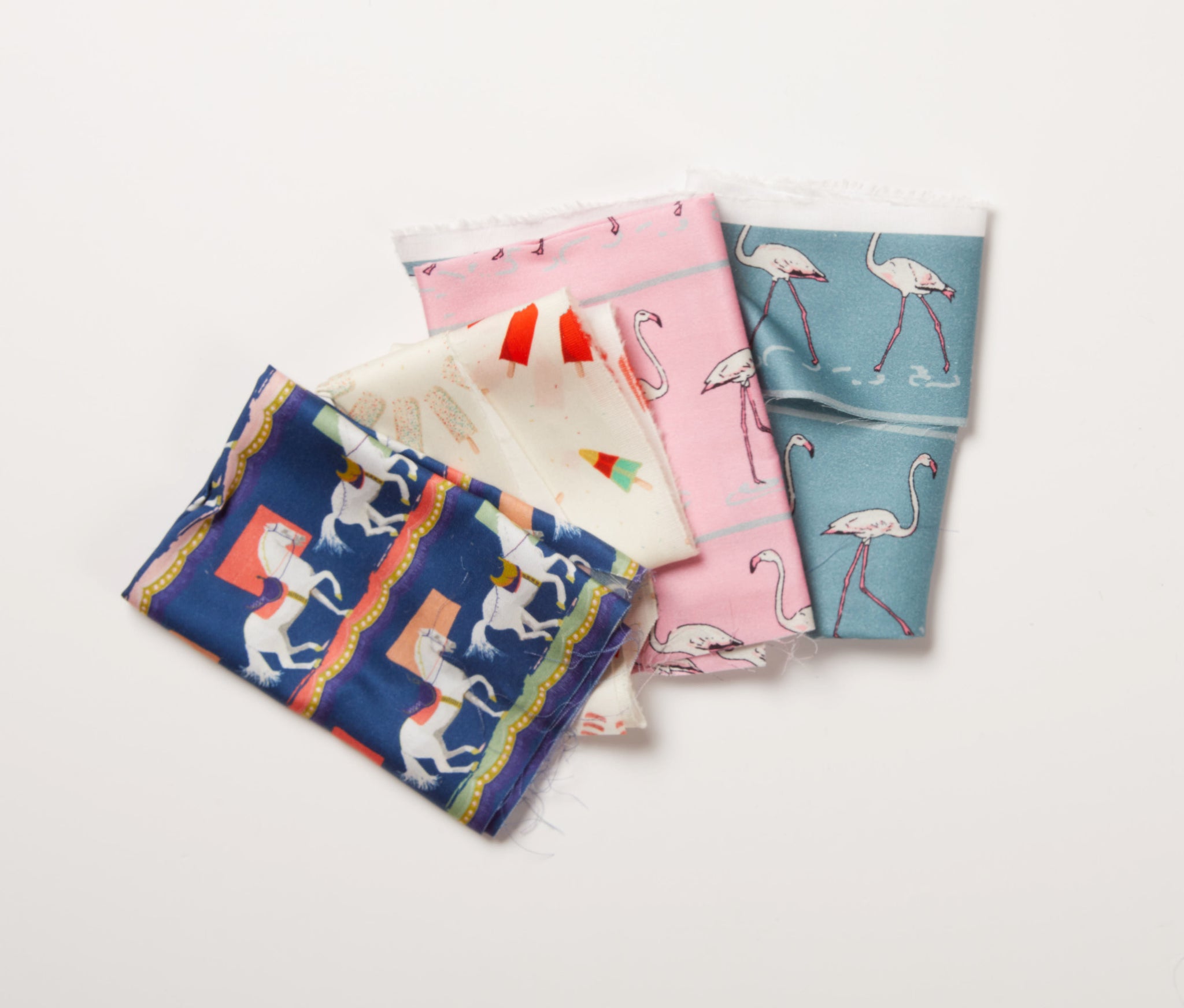 Fabric Bundle - Flamingos and Ice creams Small
