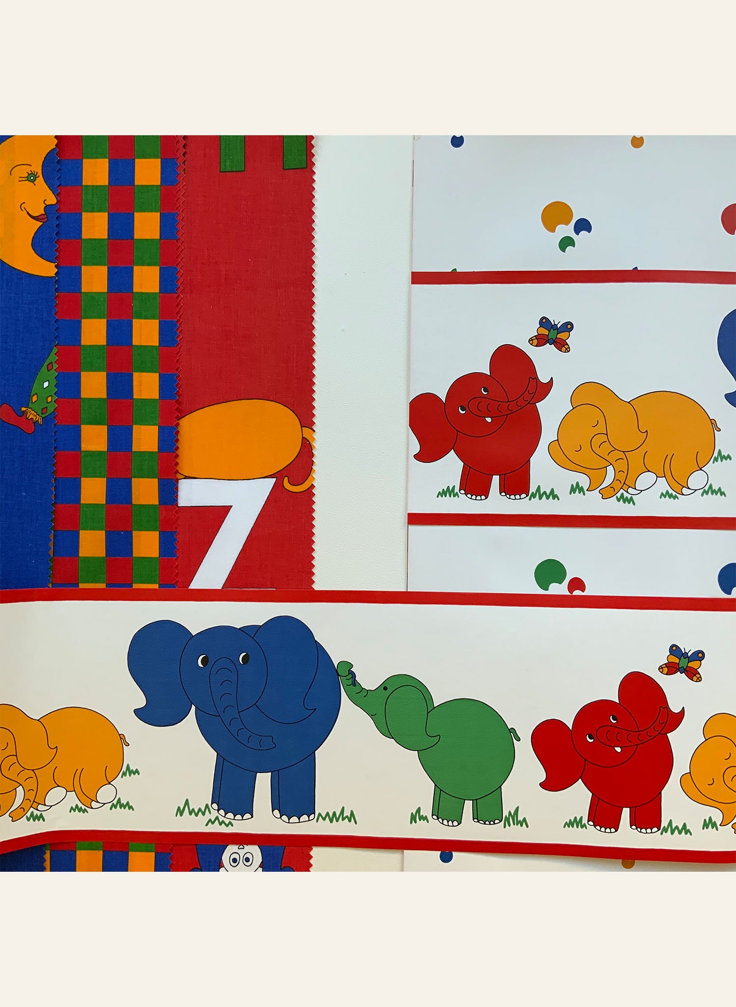 Poppy - Elephants (Primary) - Wallpaper Border - 10m