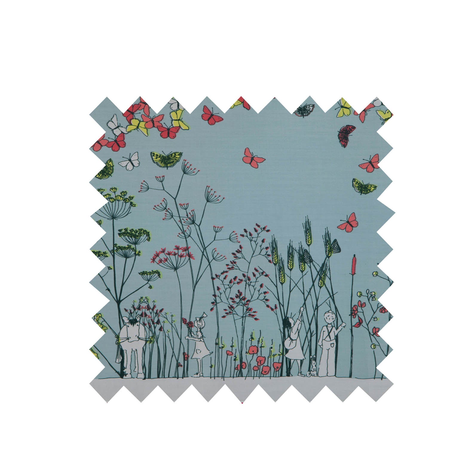 Remnant - 100x152cm - Light Blue Catching Butterflies - Cotton