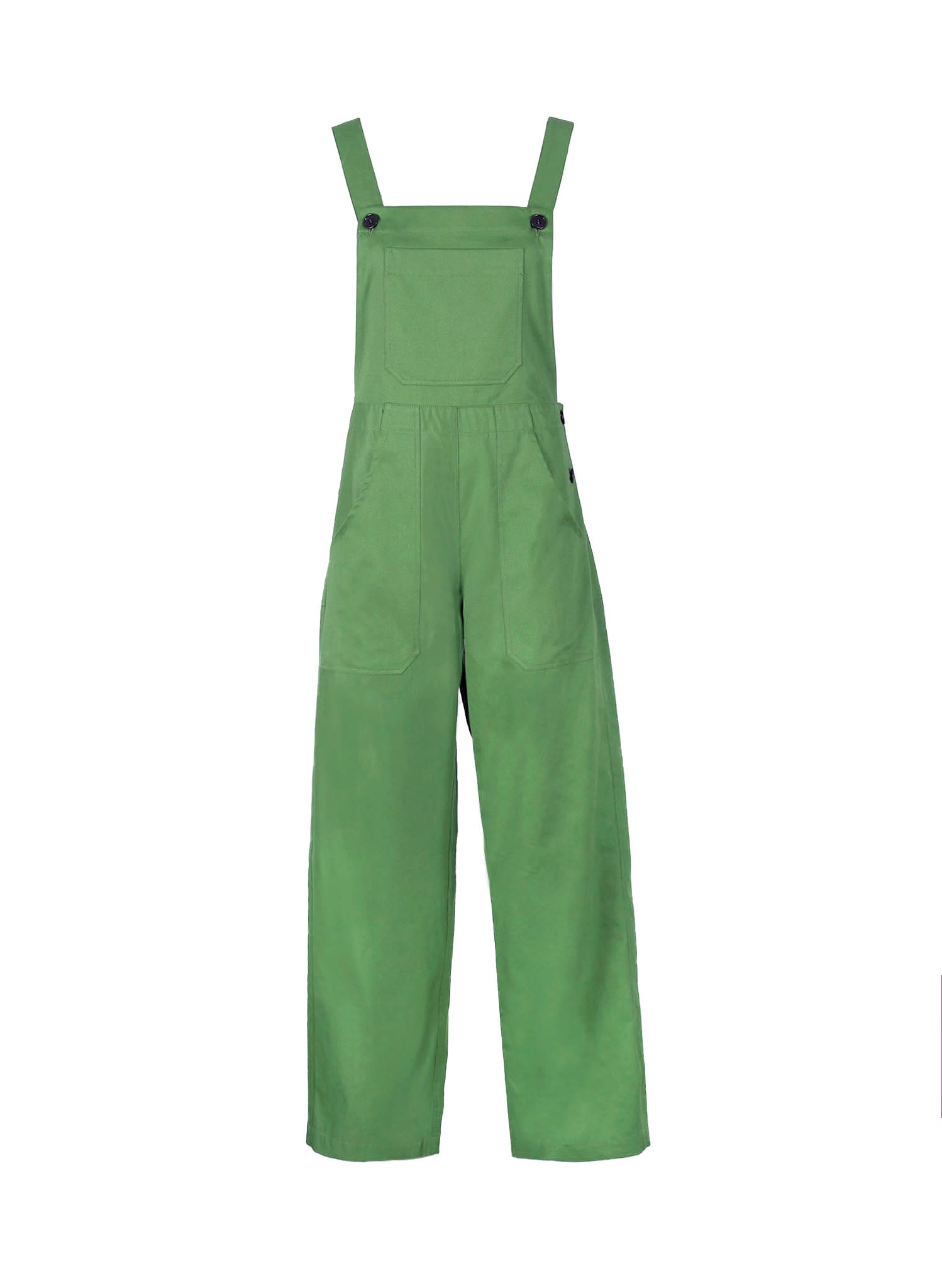 Green women's dungaree trousers