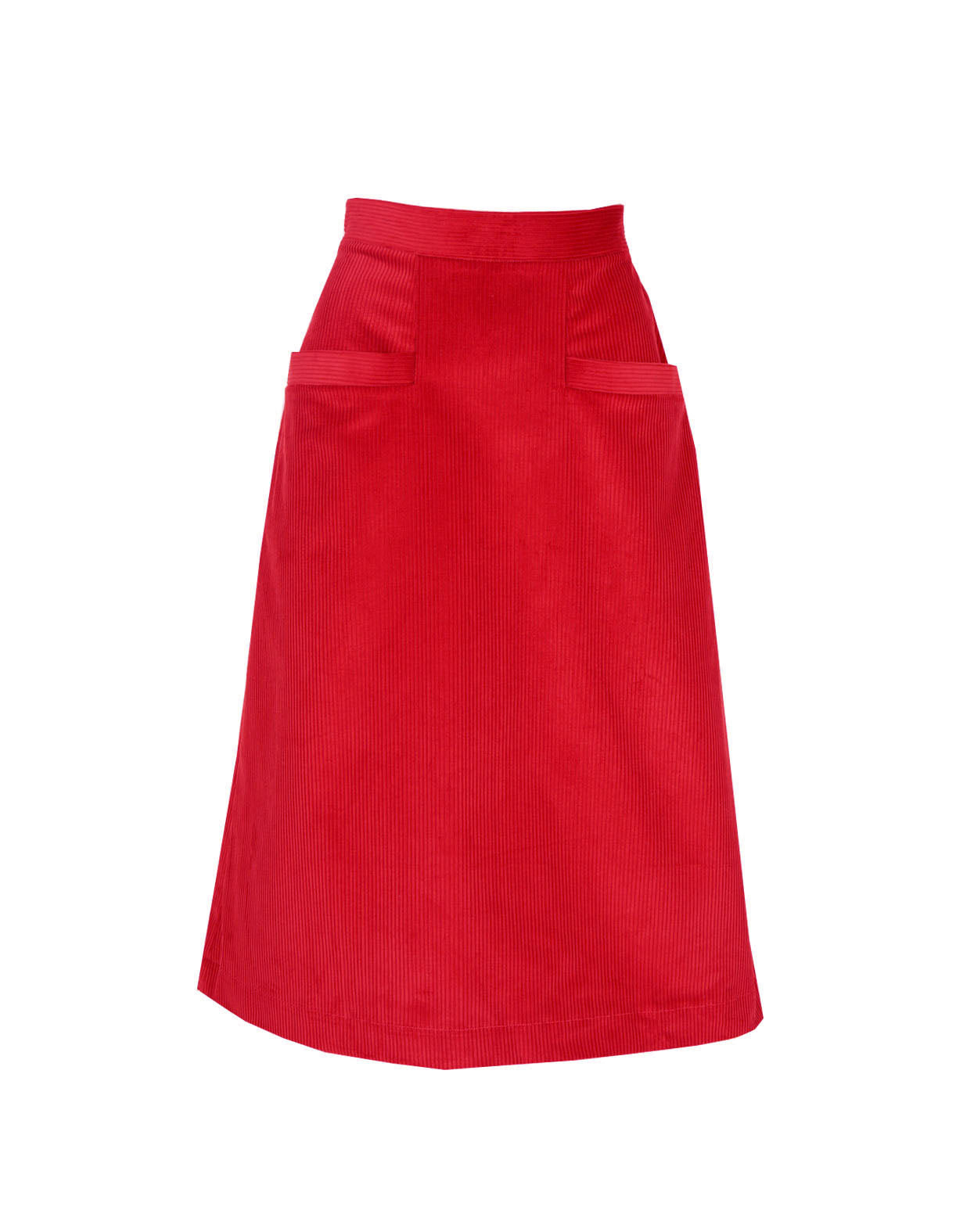 Cora - Red Corduroy Skirt
