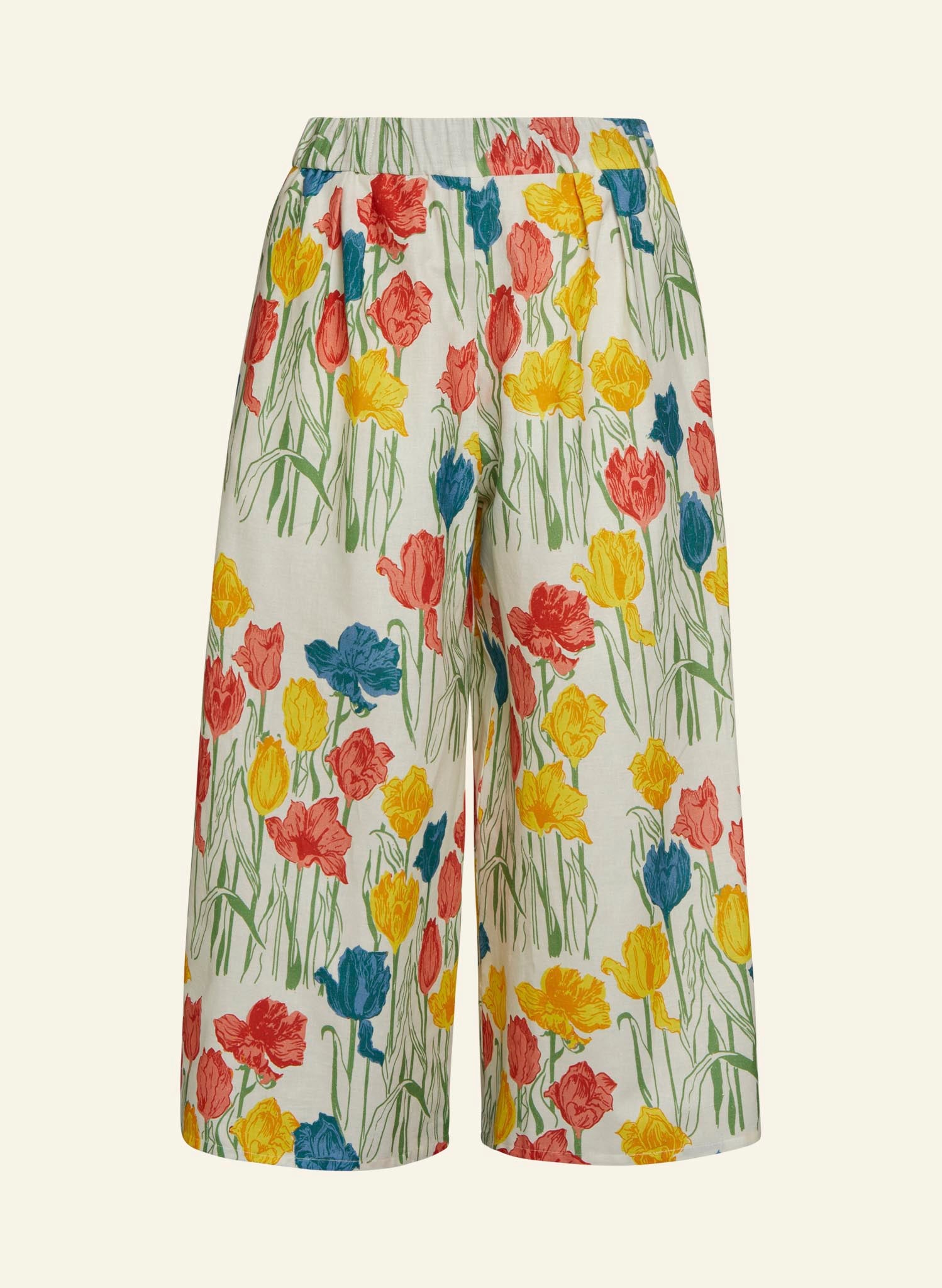 Edith - Ivory Tulips Trousers