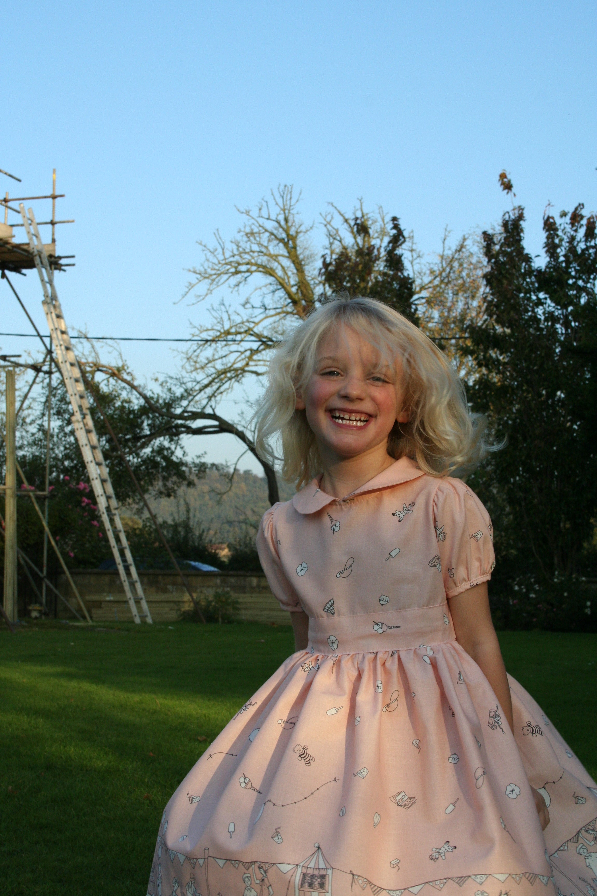 Sample Sale - Age 3-4- Alice dress - Birthday Bash Cream Red