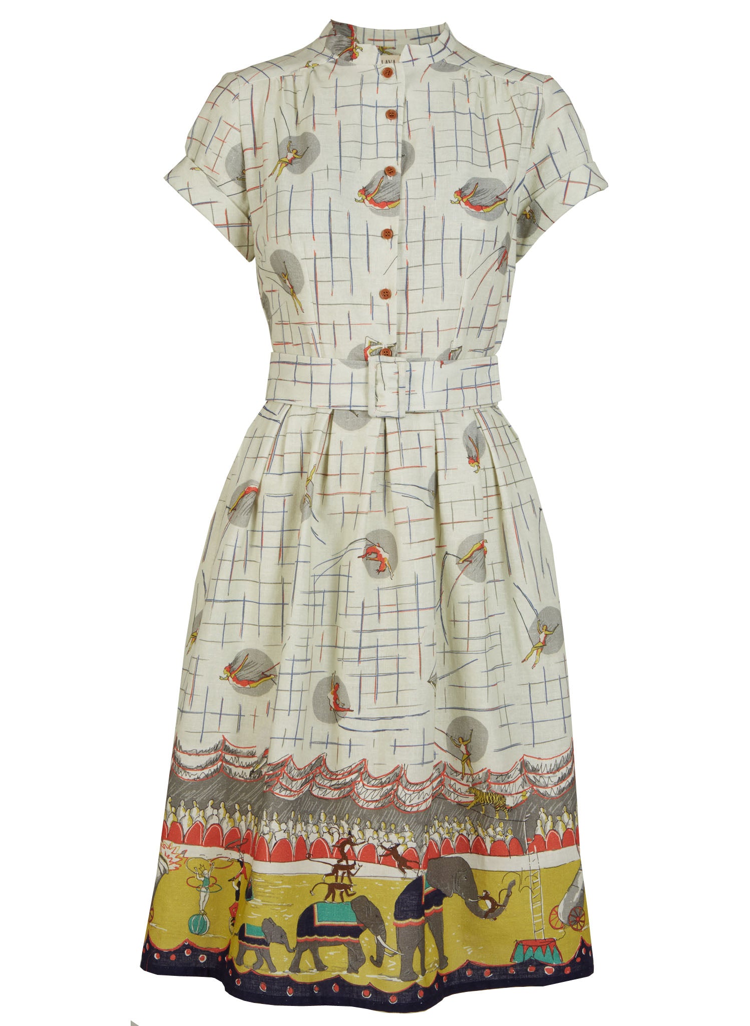 Louise - Ivory Circus Parade Dress | Cotton - Linen Blend