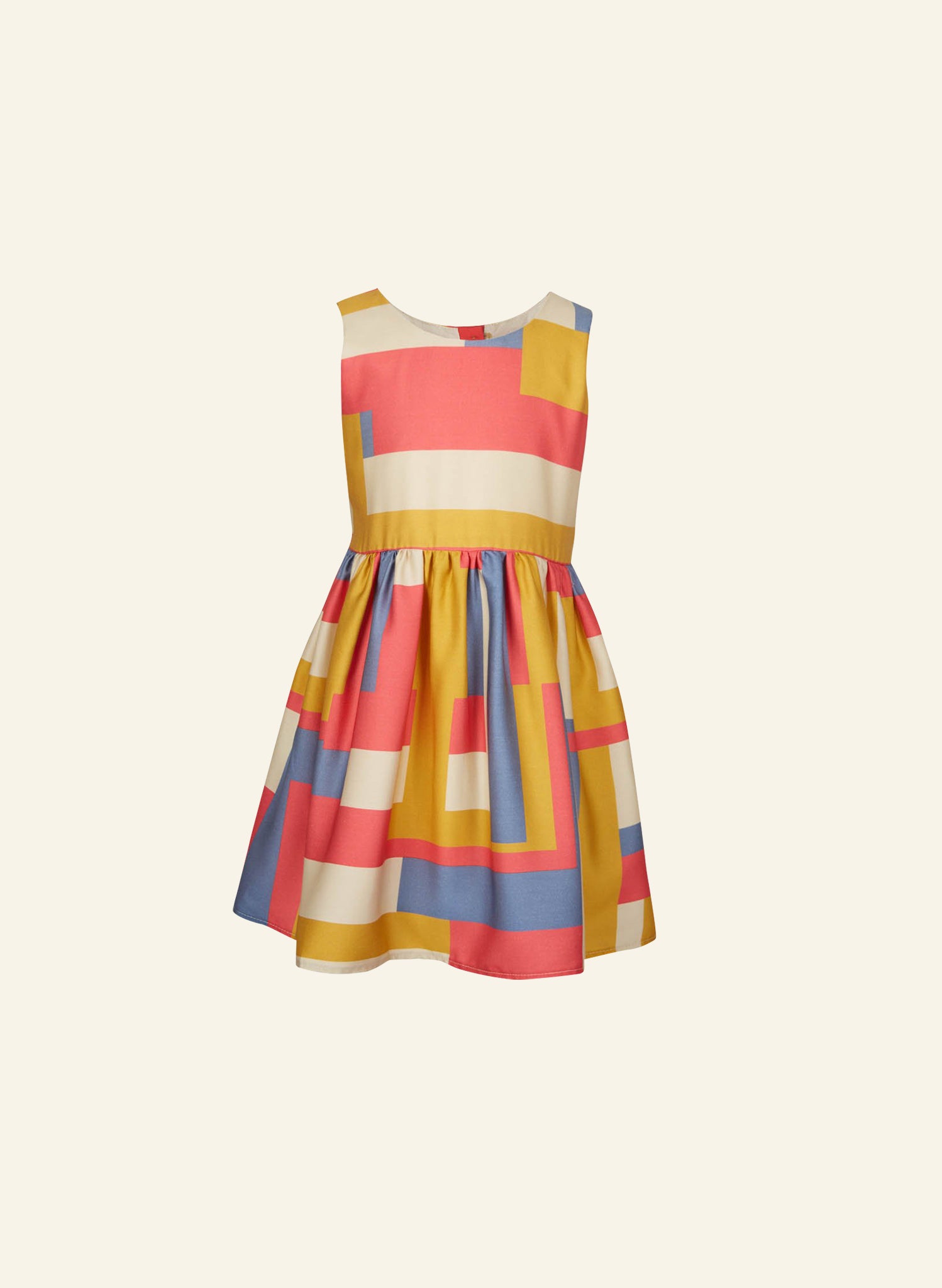 Martha - Coral Axis Children's Dress