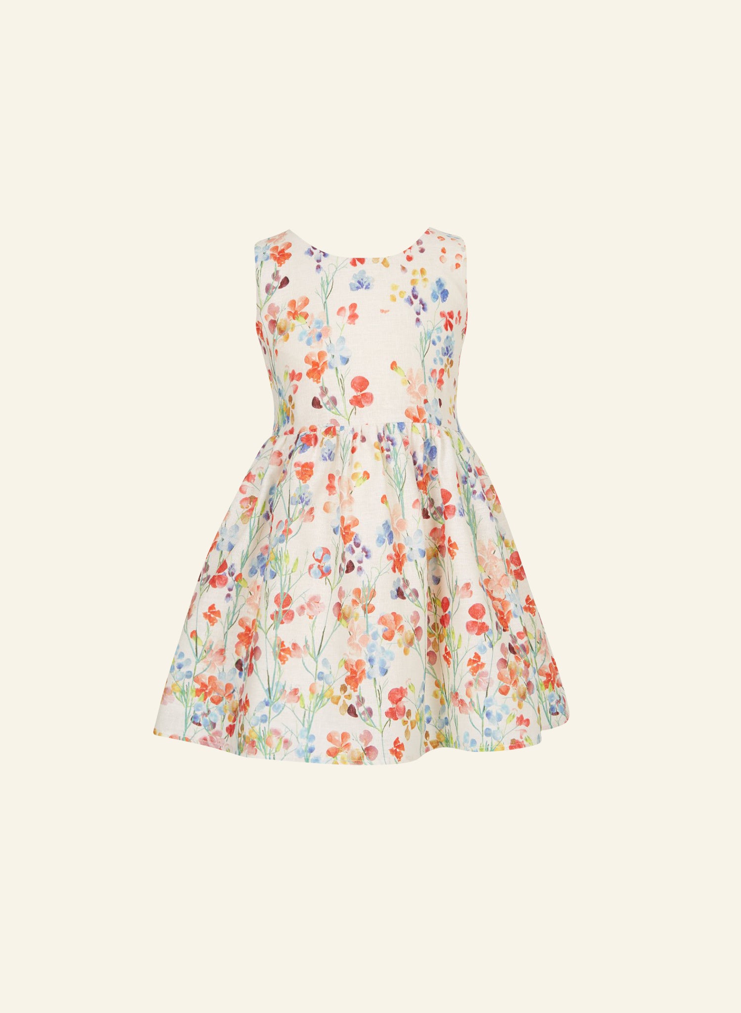 Martha - Ivory Sweetpea Dress | Cotton Linen Blend