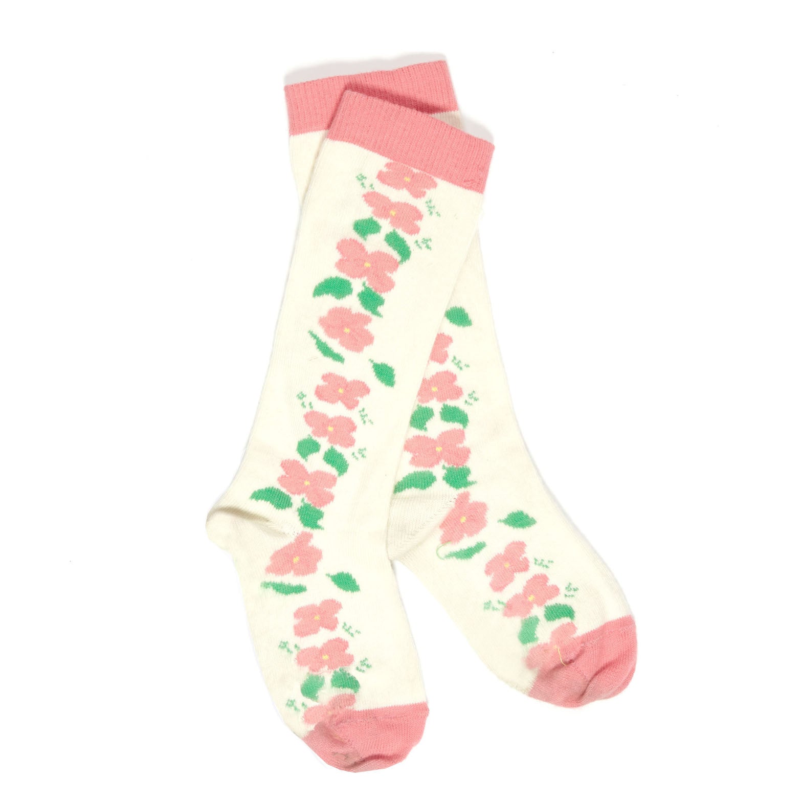 Cream Floral Print Children's Knee-High Socks | Palava UK