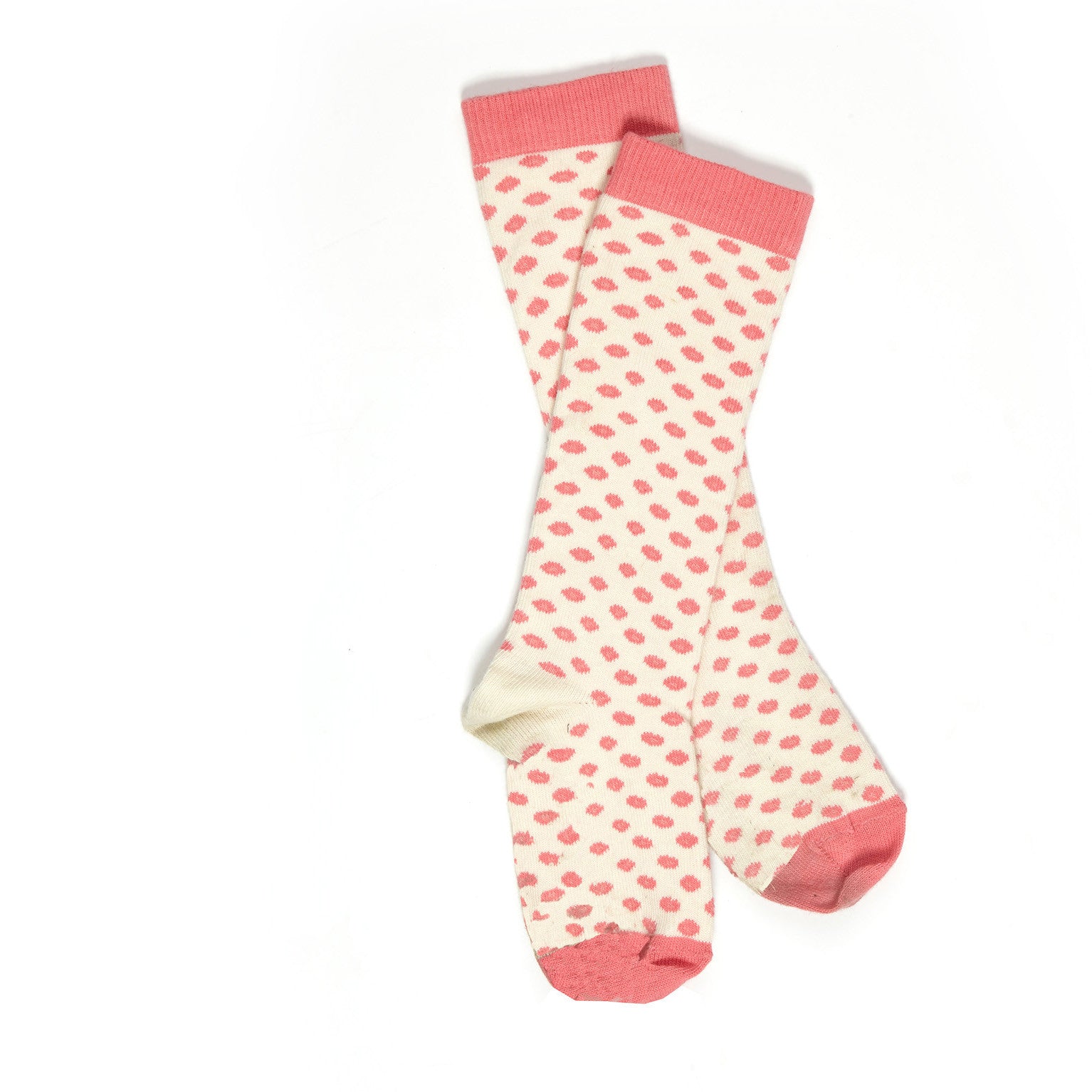 Pink Floral Dot Children's Knee-High Socks | Made in France