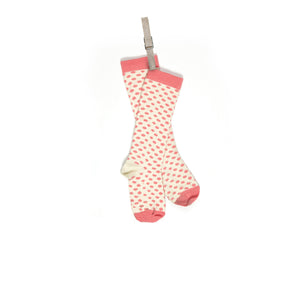 Children's Socks - Pink Floral Dot - PalavaPink Floral Dot Children's Knee-High Socks | Made in France