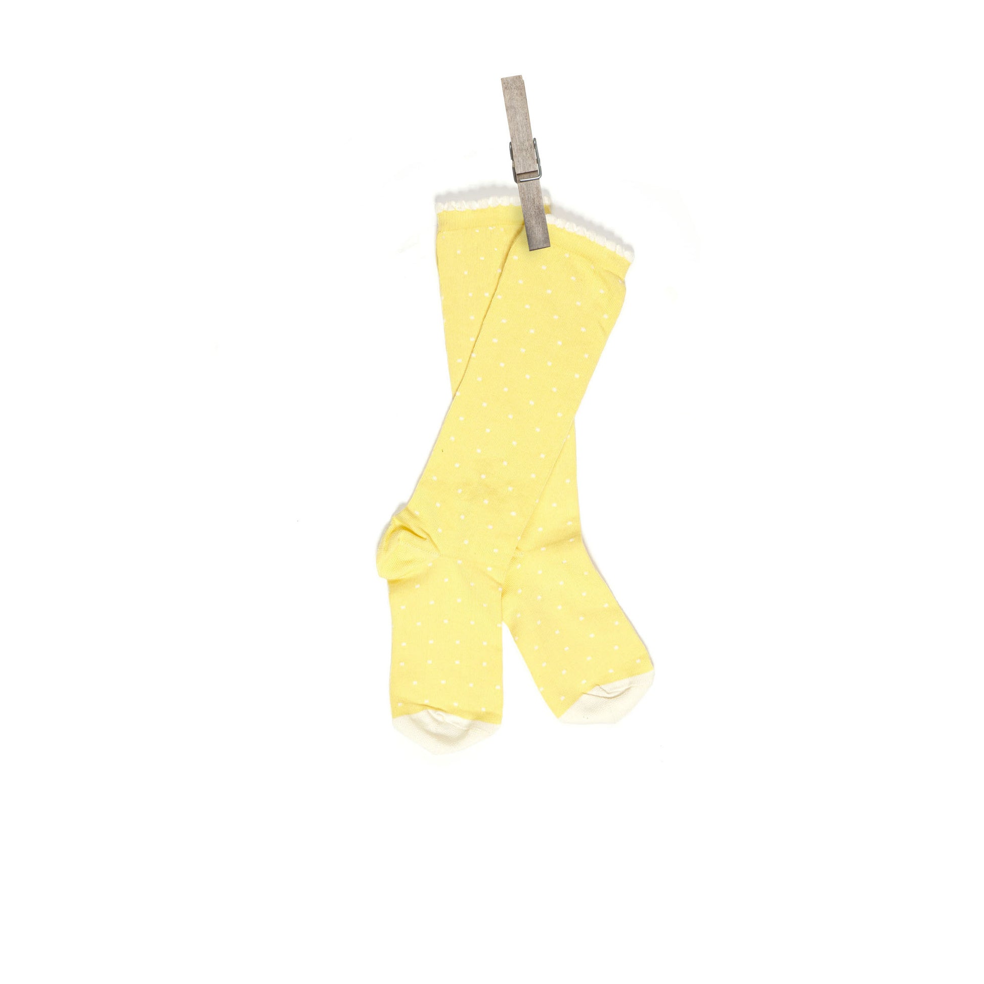 Lemon Polka Dot Print Children's Knee-High Socks | Palava UK