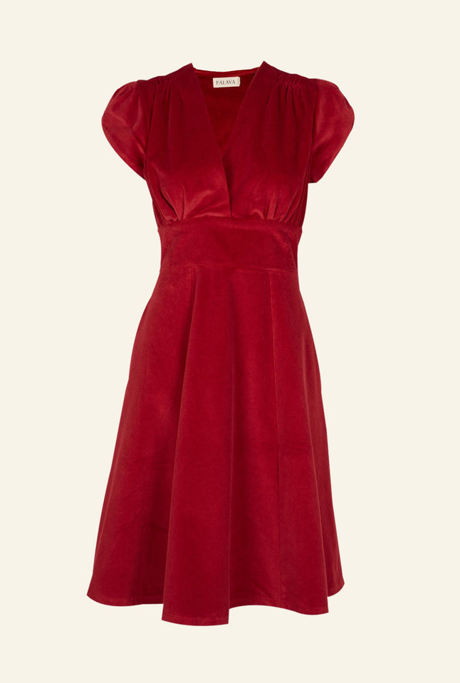 Rita - Claret Velvet Dress