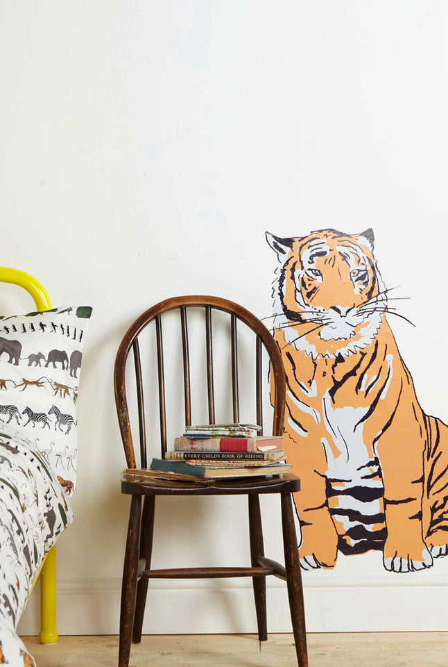 Sitting Up Tiger Wall Sticker - Palava