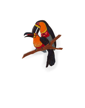 Toucan Laser-cut Acrylic Hand-painted British-made Retro Brooch