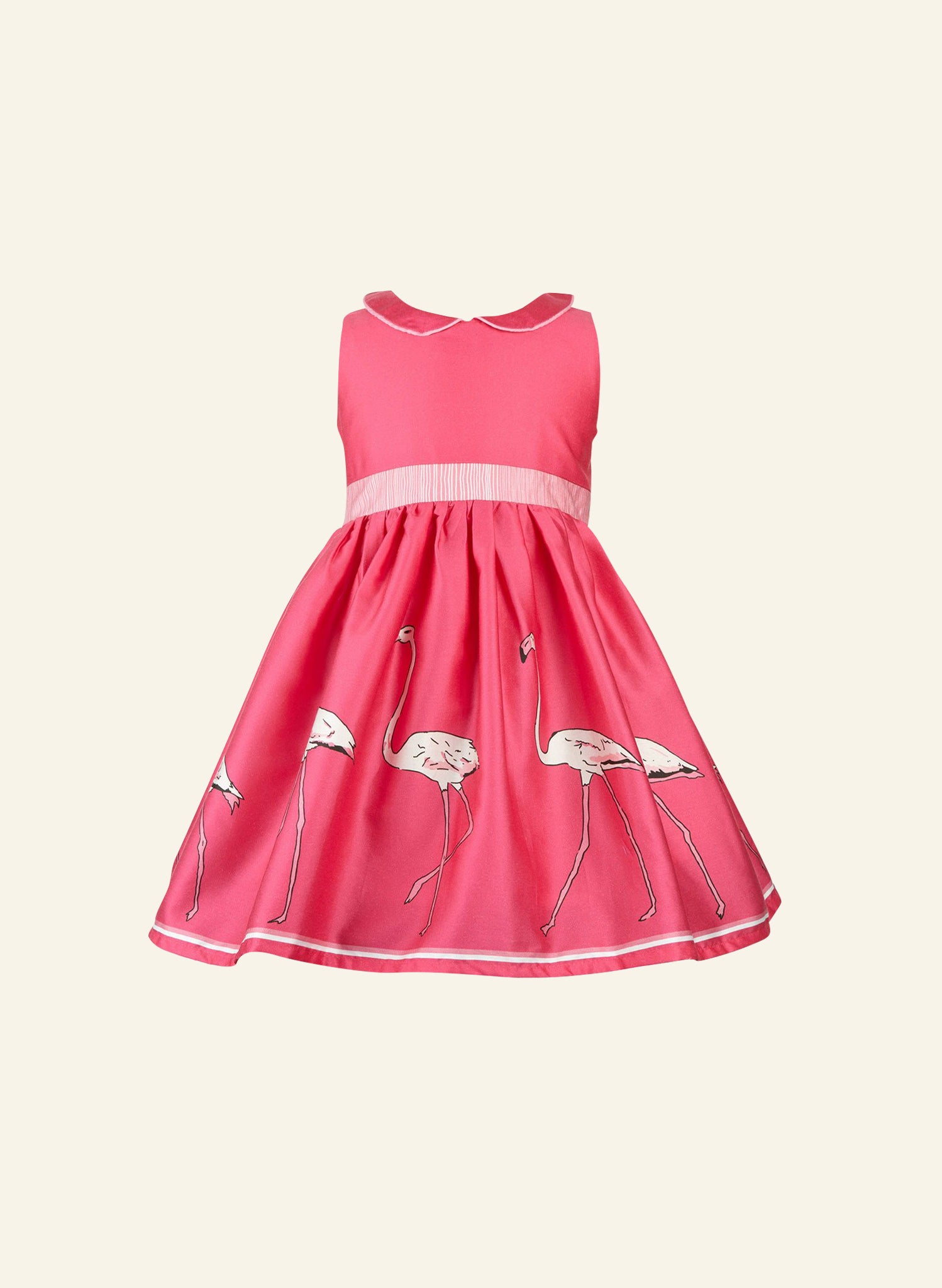 Millie Children's Dress - Raspberry Large Flamingo