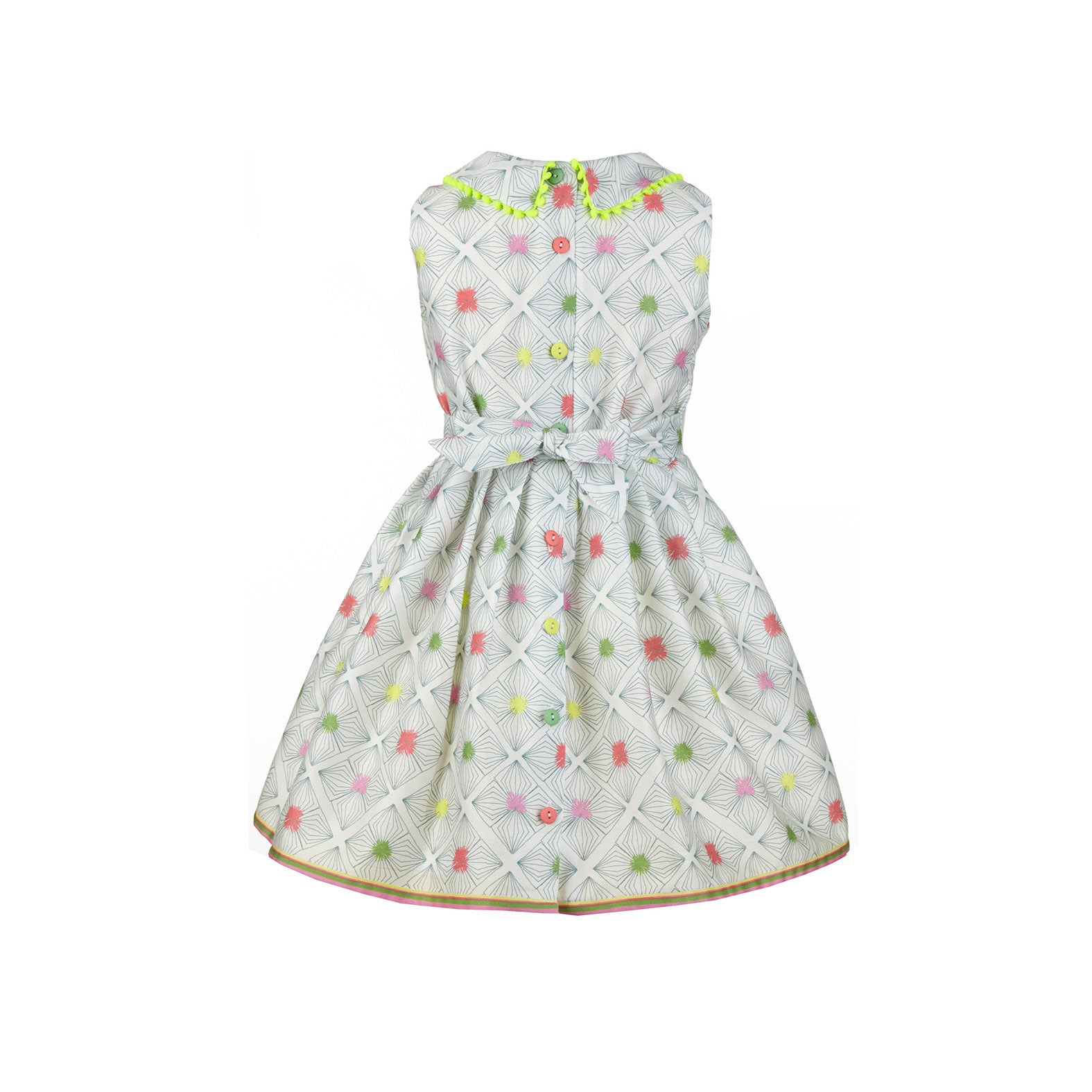 Neon Star Girls' Party Dress | 100% Organic Cotton Sateen