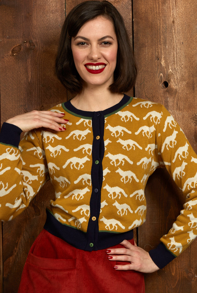 Vera - Mustard Fox Jacquard - Sizes 2XL & 3XL