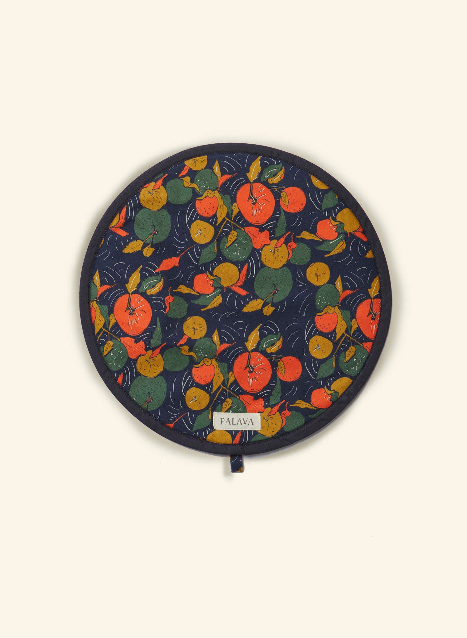 Aga Cover or Placemat - Navy Apple Orchard