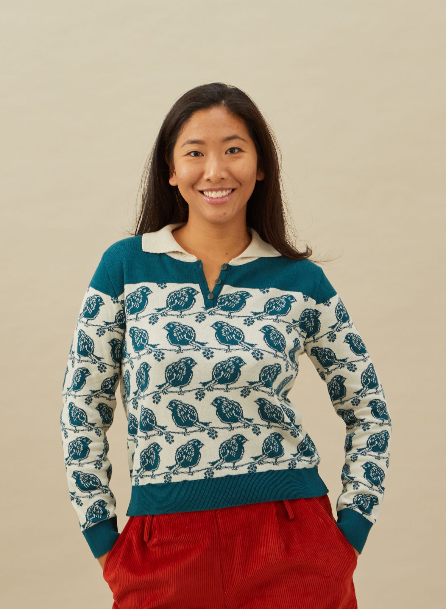 Aila - Teal Robin - Knitted Top