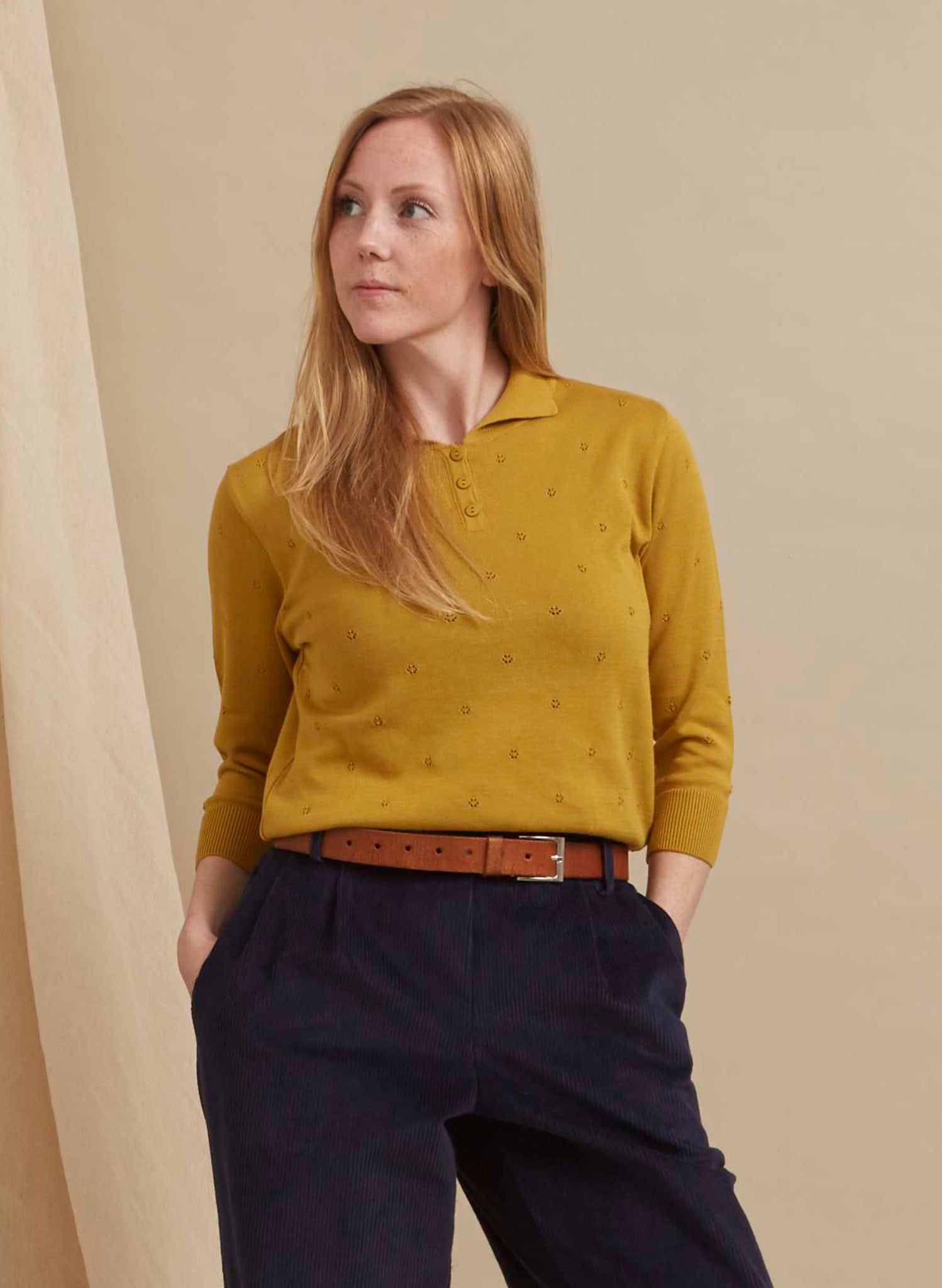 Aila - Mustard - Knitted Top