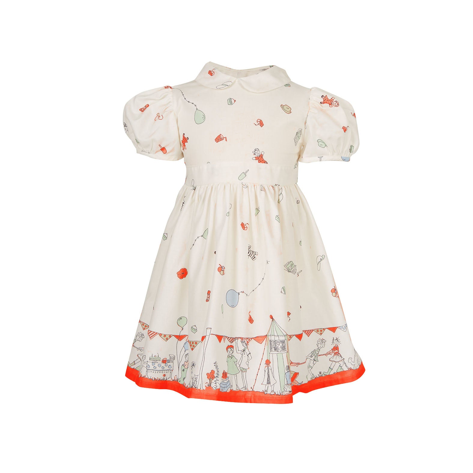 Sample Sale - Age 3-4- Alice dress - Birthday Bash Cream Red