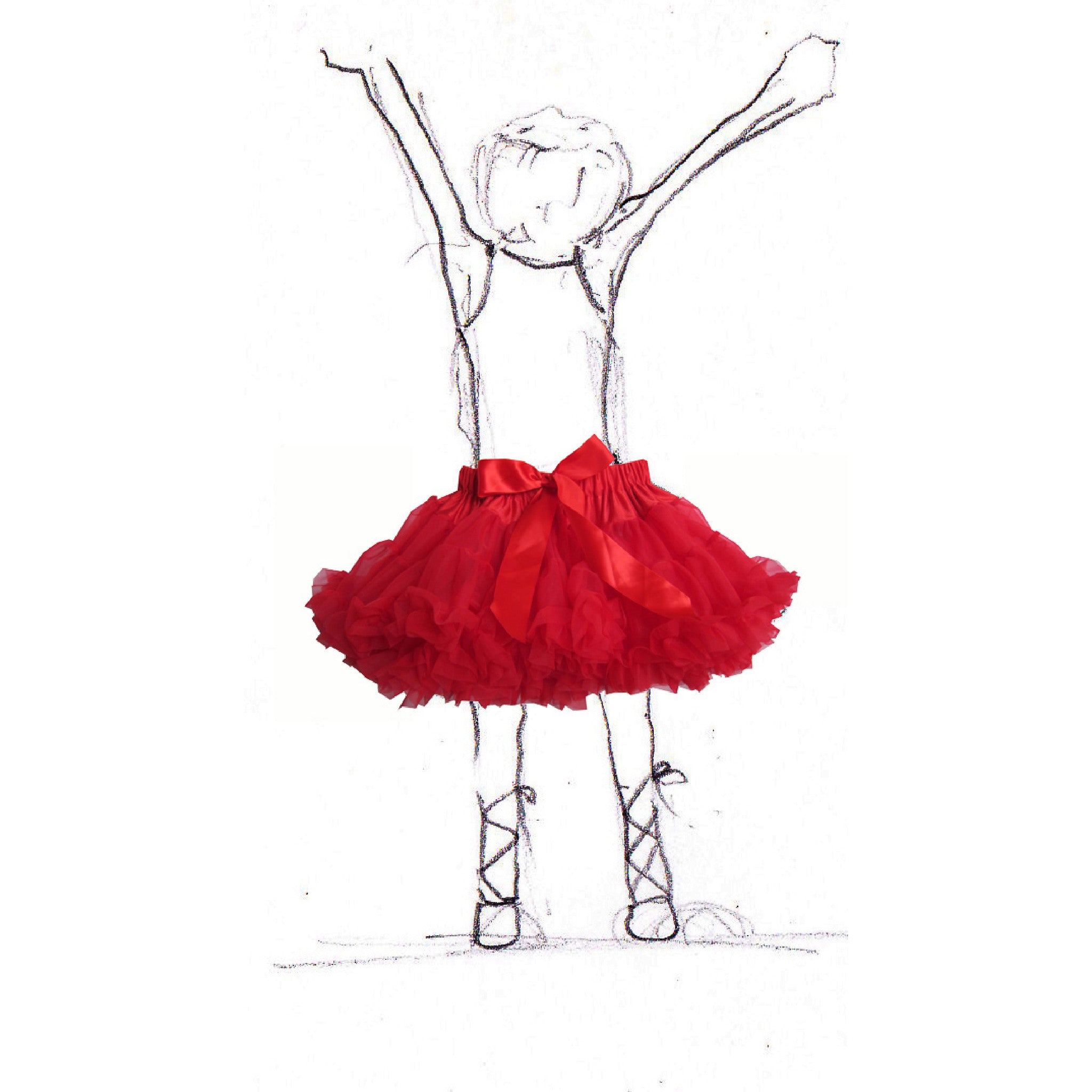 Children's Red Party Petticoat with Ribbon | Palava