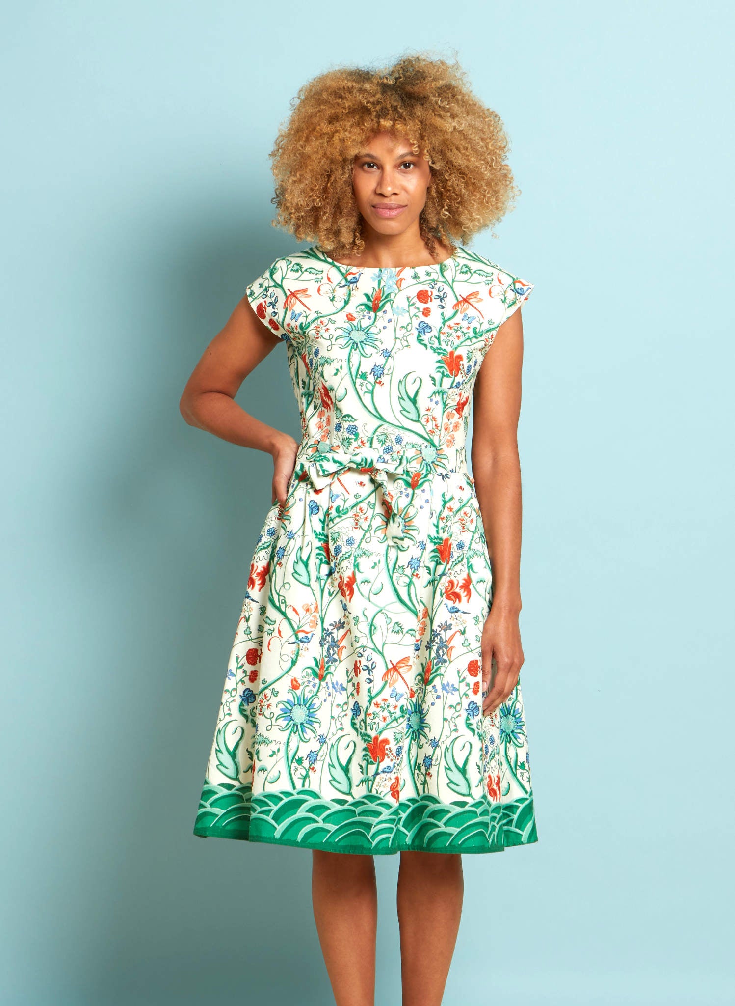 Archive Sale - Size 10 - Beatrice Cap - Ivory Tapestry Dress