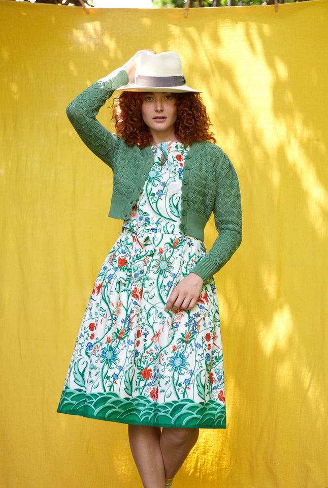 Beatrice Cap - Ivory Tapestry Dress
