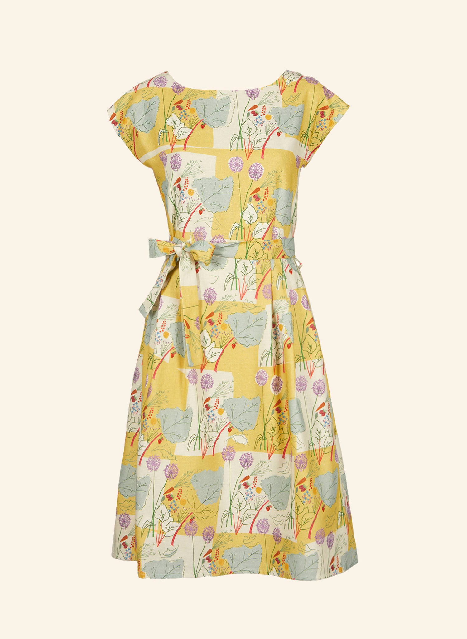 Beatrice Cap - Rhubarb and Custard Dress