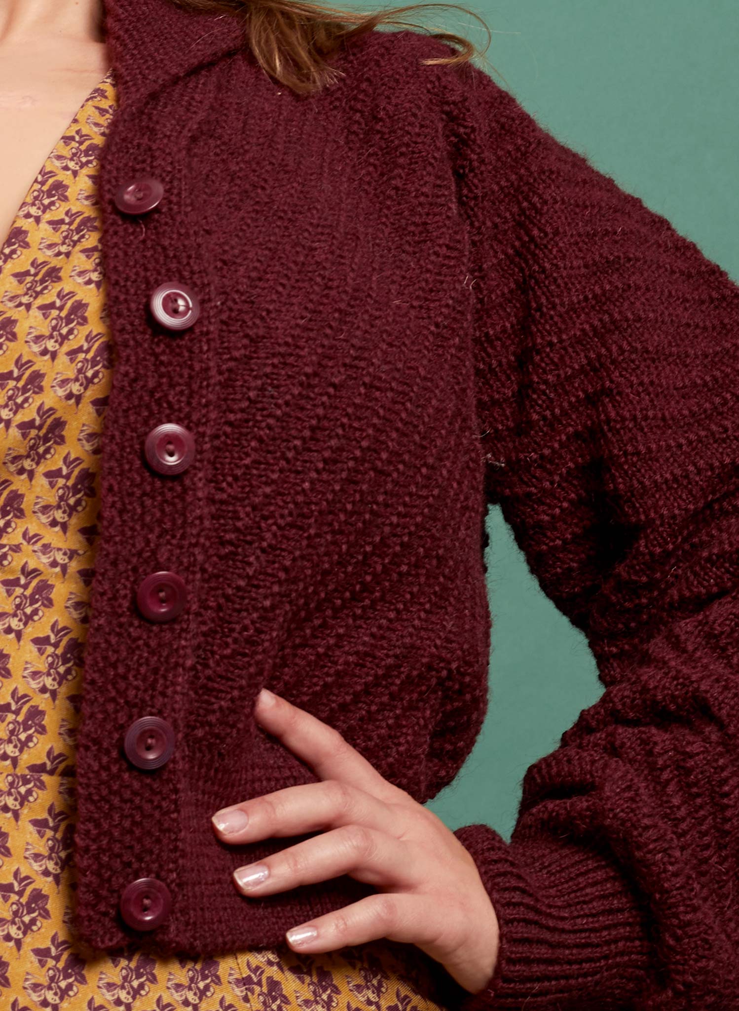 Betty - Heritage Knitwear Berry Cardigan | 100% British Wool