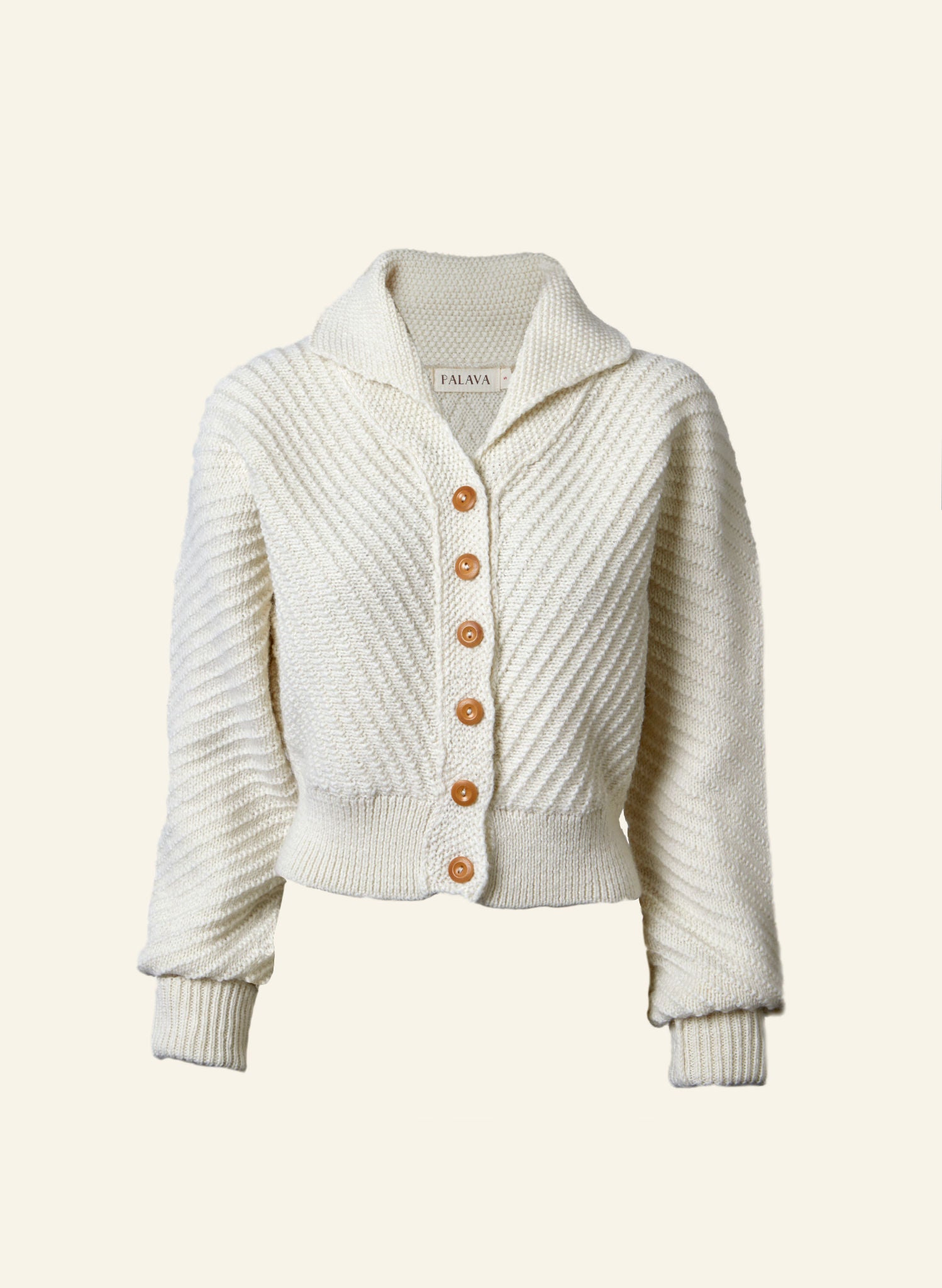 Betty - Heritage Knitwear Cream Cardigan - 100% British Wool
