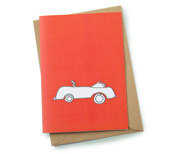 Greeting Card - Red Car - Palava