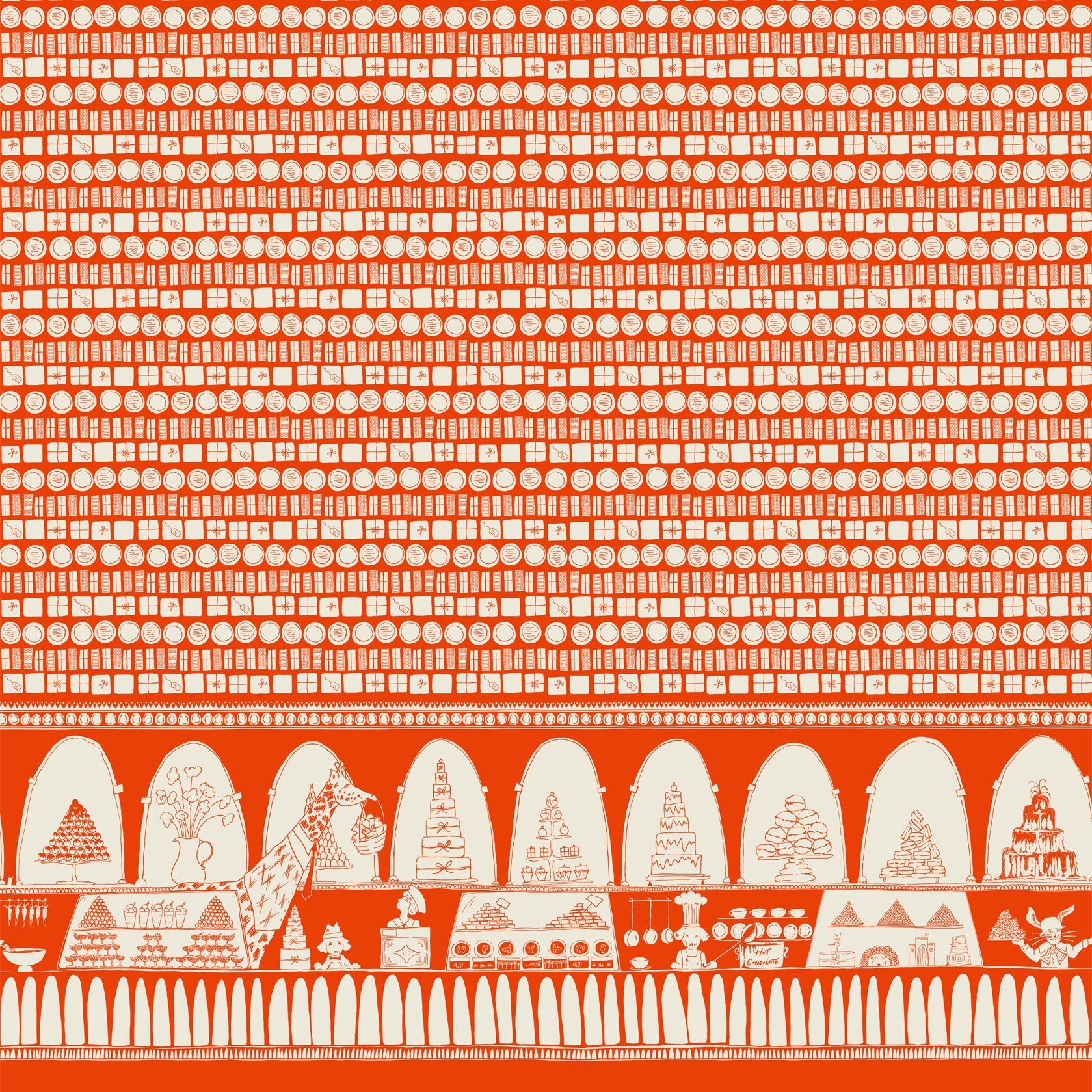 Orange Chocolate Shop Fabric - Palava