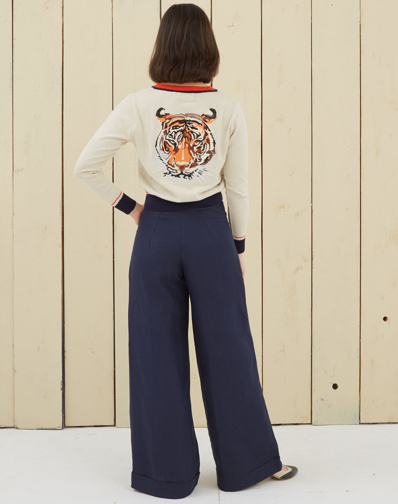 Women's Tiger Embroidered Summer Cardigan | Organic Cotton