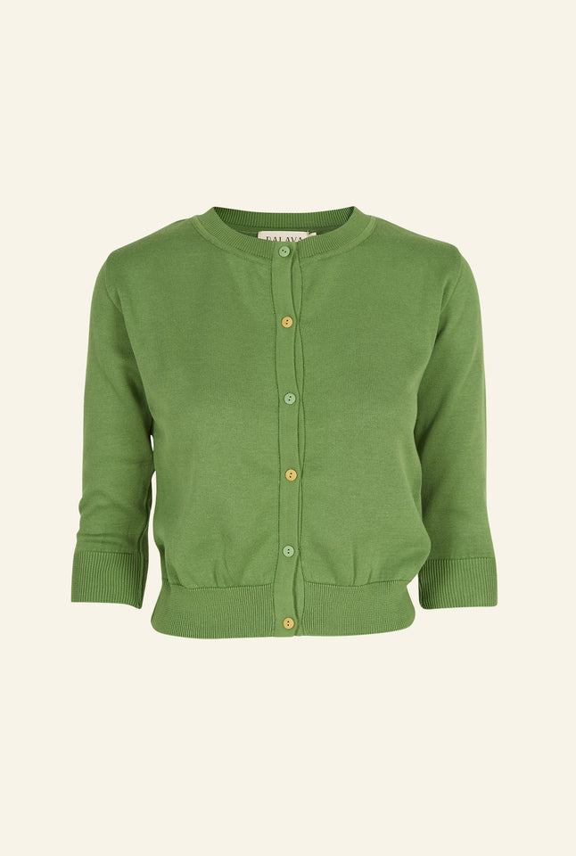 Vera - Green - Organic Cotton Cardigan