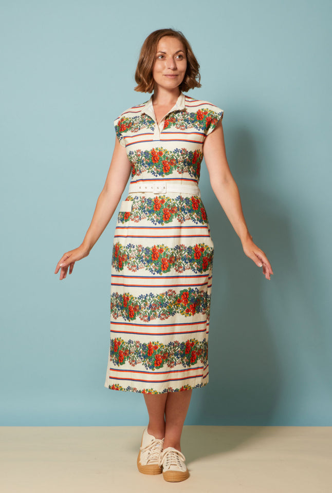 Cyd - Ivory Mexican Rose Dress