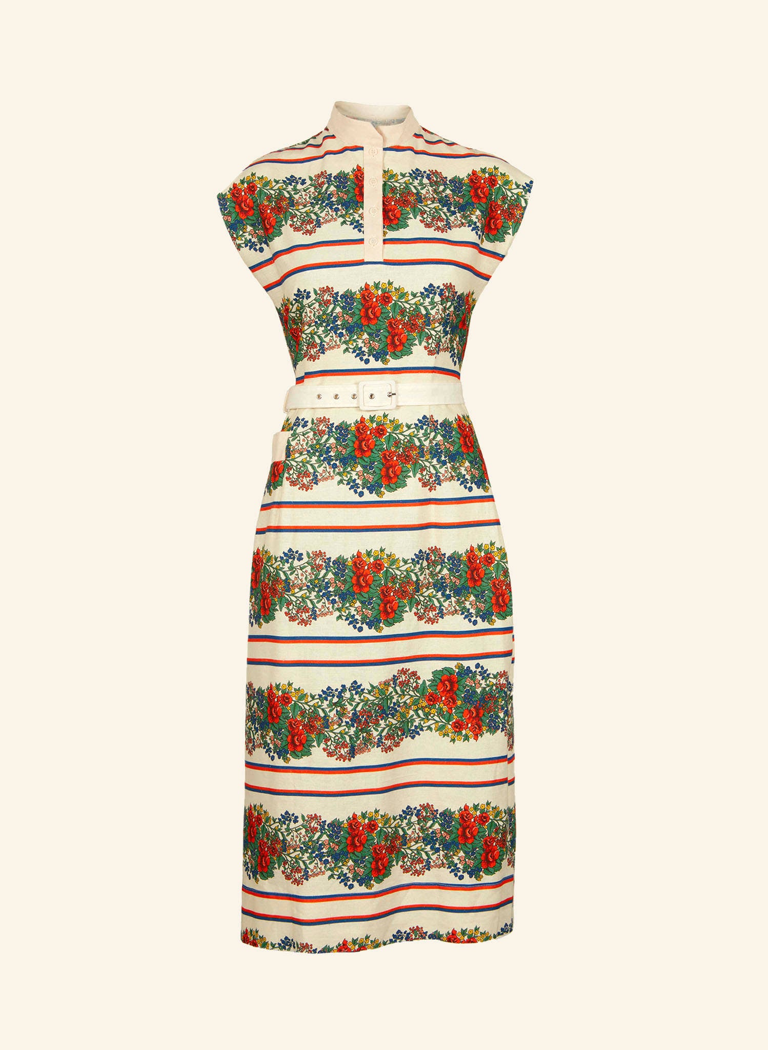 Cyd - Ivory Mexican Rose Dress