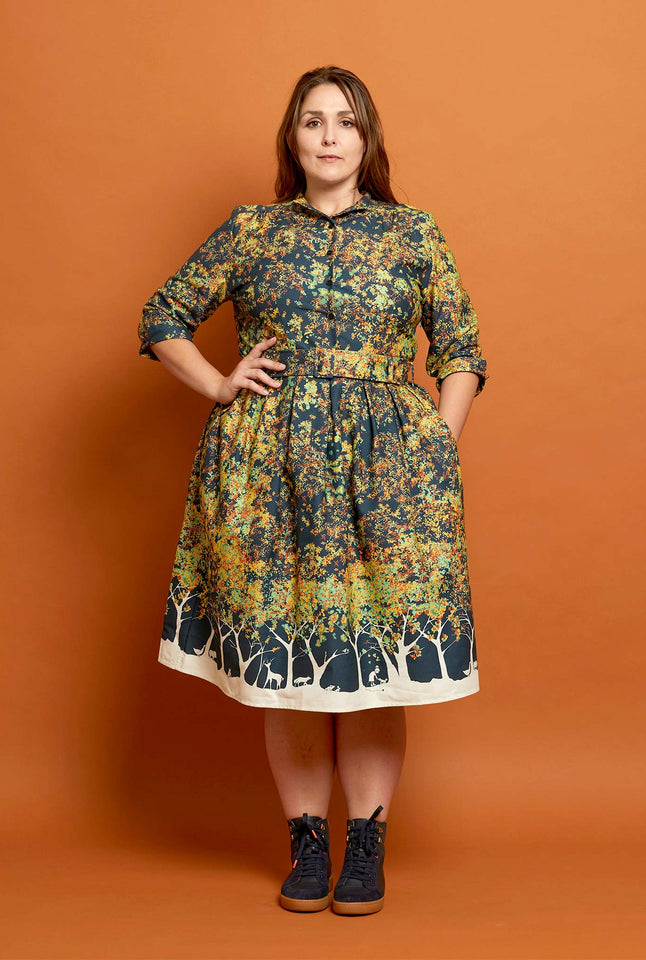 Cynthia - Navy Forest Dress