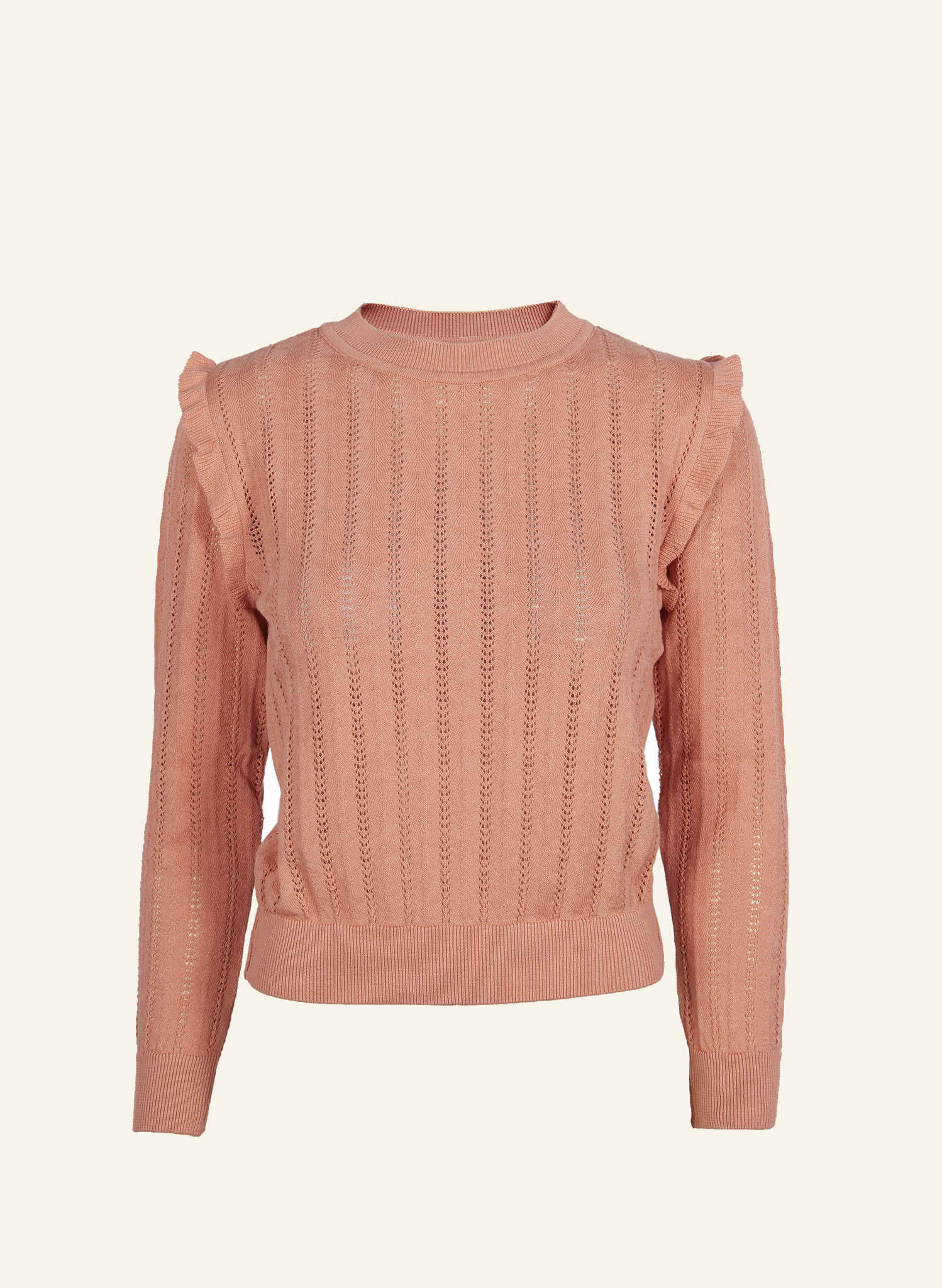 Diana - Pink Ruffle Knitted Top