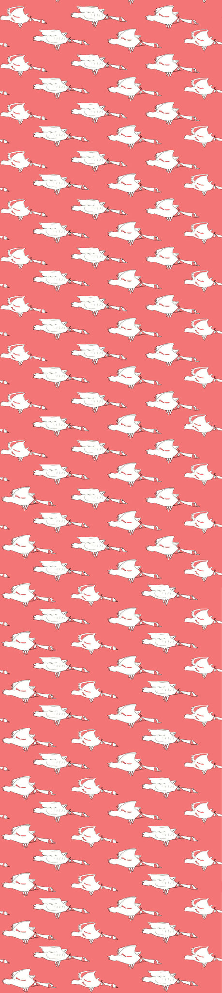 Coral Ducks Jersey Fabric - Cotton